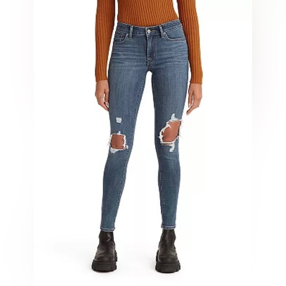 Levi’s Women’s 711 Skinny Distressed Jeans - Picture 1 of 11